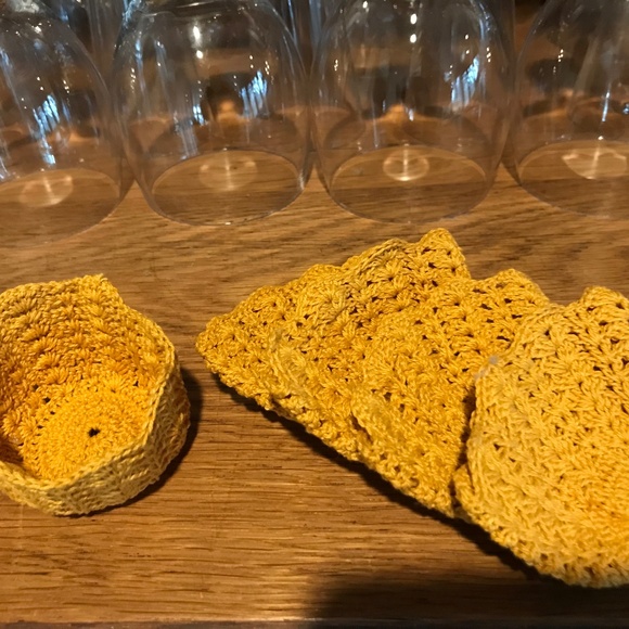 Hand crocheted coasters from beautiful golden crochet Cotton. - Picture 1 of 3